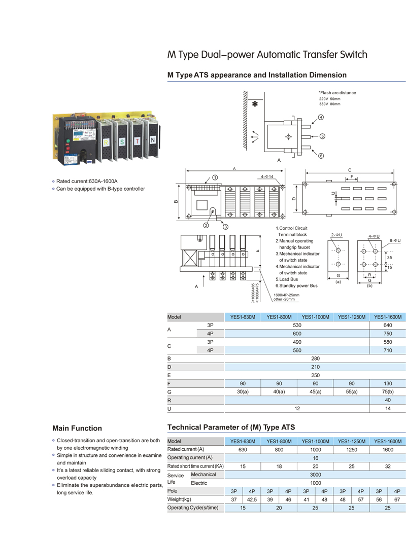 M type Dual-power Automatic Transfer Switch